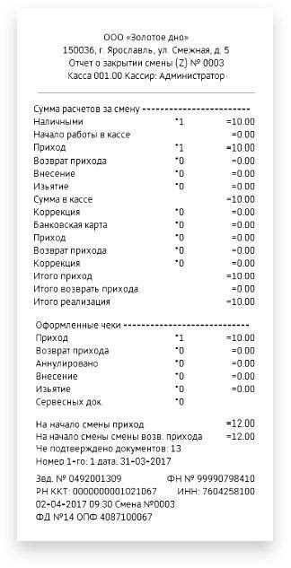 Чек для отчетности в налоговой в Кирове