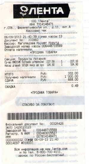 Кассовые чеки для отчетности купить в Нижнем Тагиле